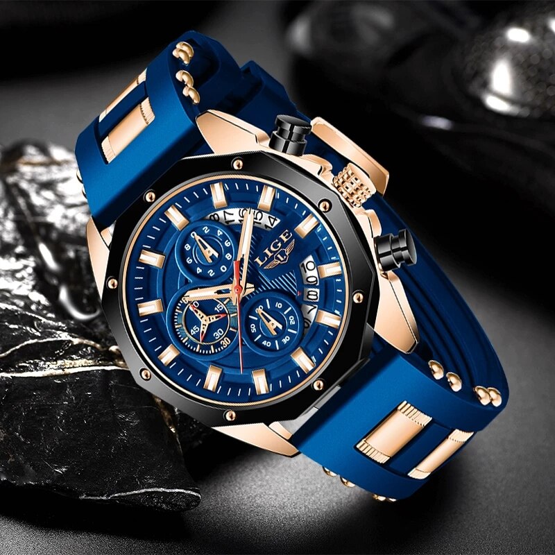 LIGE Fashion Men Watches Top B - Luxury Watch Name 评论和价格