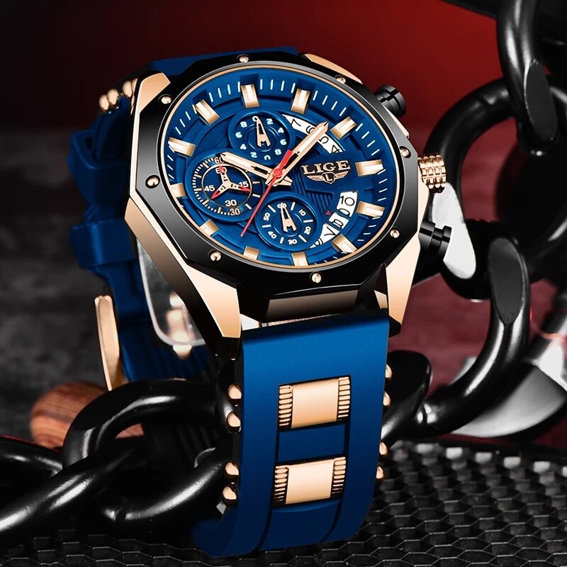 LIGE Fashion Men Watches Top B - Luxury Watch Name 评论和价格