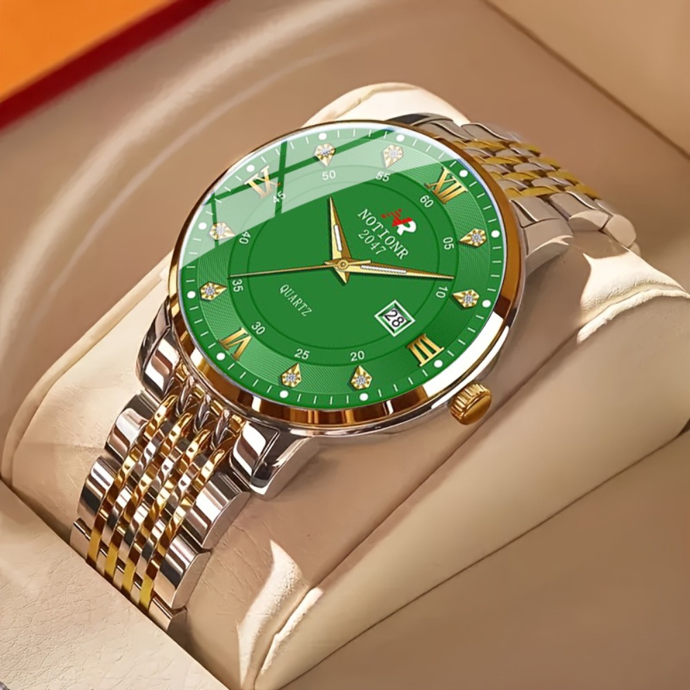 2pcs Classic Men's Quartz Watc - Luxury Watch Strap 评论和价格