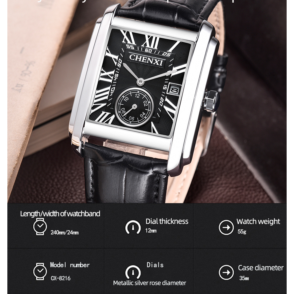 CHENXI 8216 Fashion Classic Sq - Luxury Watch Name 评论和价格