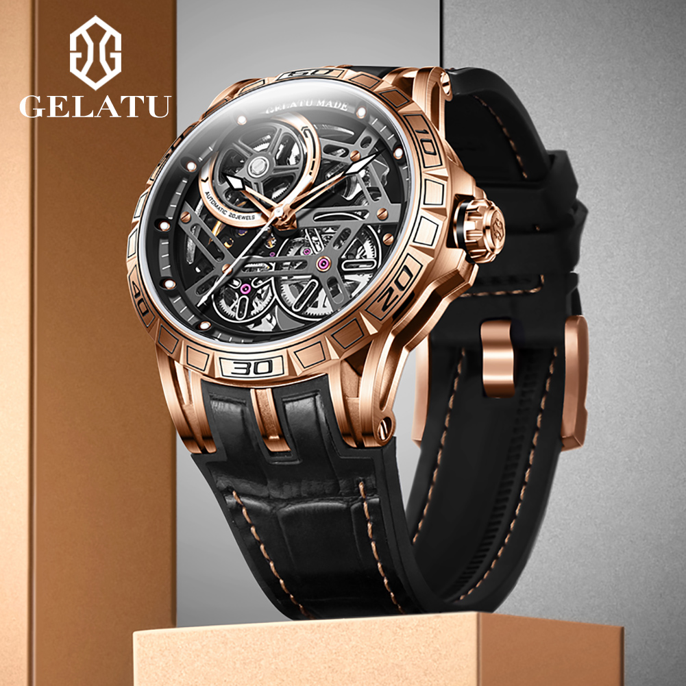 GELATU Men's Watches Luxury Fa - Luxury Watch Strap 评论和价格
