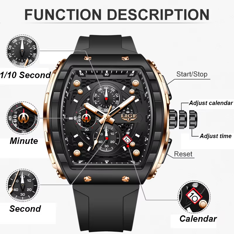 LIGE Top Brand Luxury Men Watc - Luxury Watch Investment 评论和价格