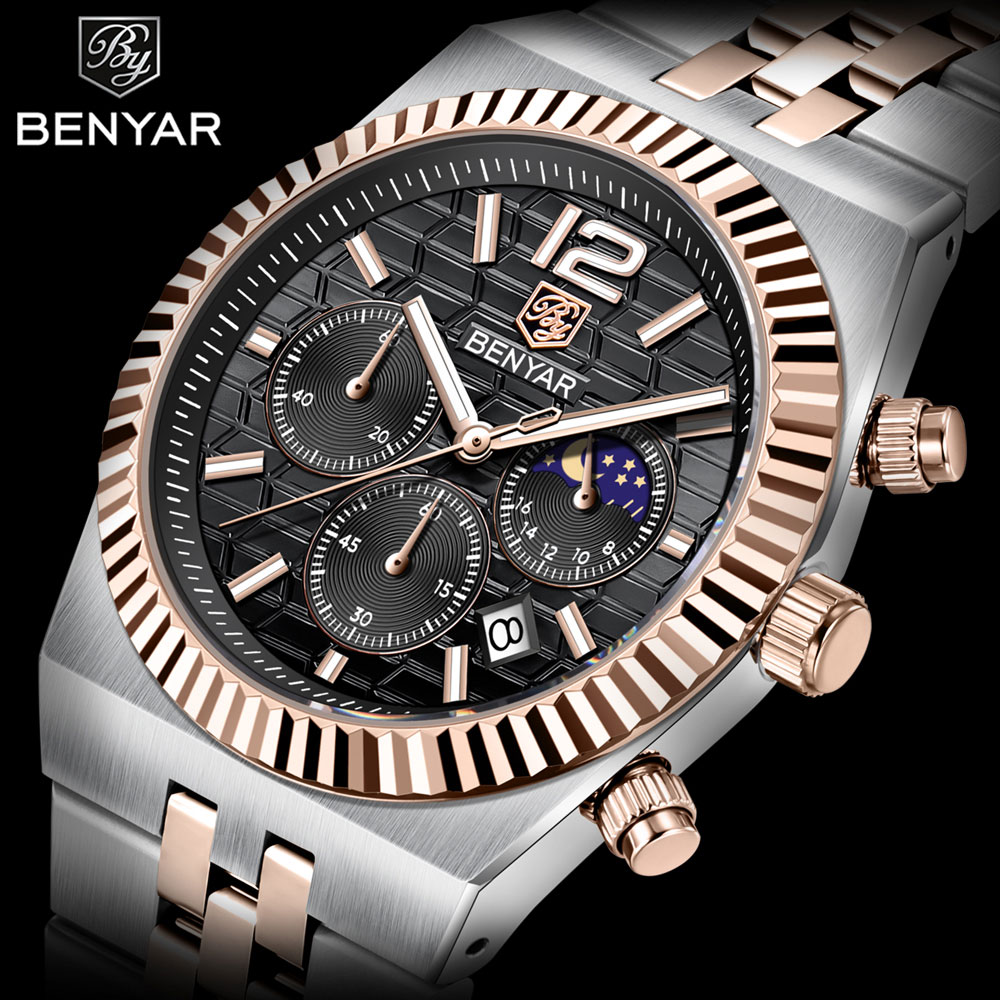 BENYAR Chronograph 40mm Men's  - Luxury Quartz Watch Brands 评论和价格