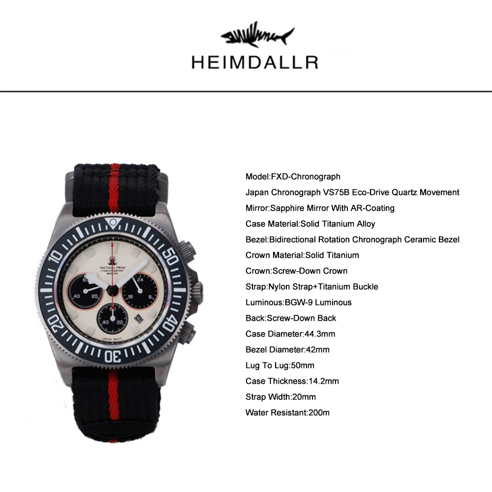 Tactical Frog Men Chronograph  - Titanium Sport Watch 评论和价格